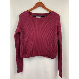 Arizona Jean Co. Womens Burgundy Knit Sweater XS 100% Cotton